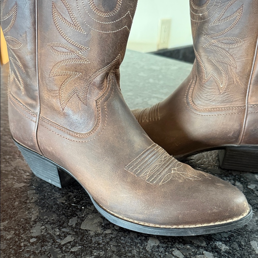 Ariat Dark Brown Leather Western Boots - Picture 3 of 7